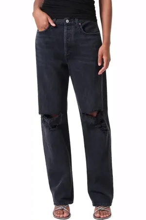 AGOLDE Kelly Ripped High Waist Relaxed Straight Leg Jeans in at Nordstrom, Size 28