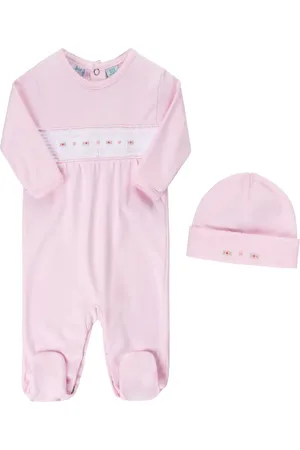 Feltman Brothers Smocked Flower Footie & Hat Set in at Nordstrom, Size Newborn