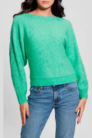 Guess Malorie Pointelle Detail Dolman Sleeve Sweater in at Nordstrom, Size Large