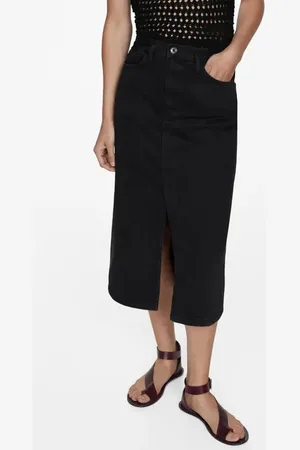 MANGO Denim Midi Skirt in at Nordstrom, Size Medium