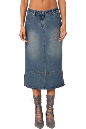 Edikted Lassy Denim Midi Skirt in at Nordstrom, Size Small