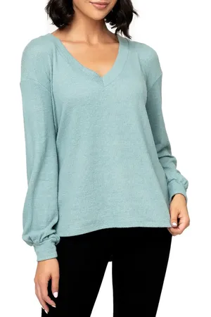 GIBSONLOOK Tie Back Rib Sweater in at Nordstrom, Size X-Small