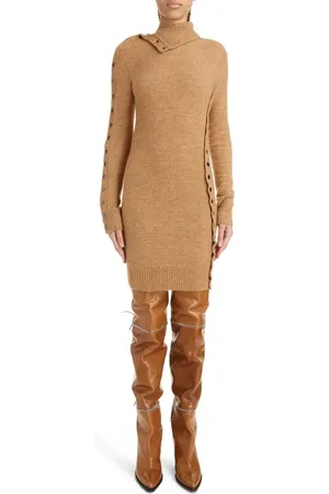 Isabel Marant Marina Snap Detail Long Sleeve Sweater Dress in at Nordstrom, Size 12 Us