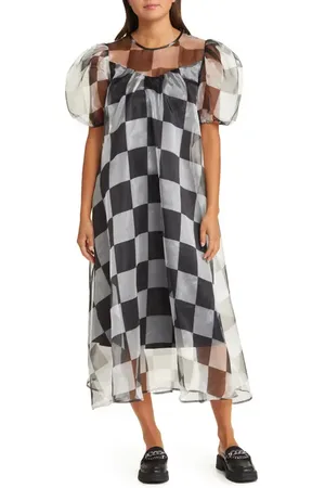Dressed in Lala Star Energy Plaid Organza Dress in at Nordstrom, Size Small