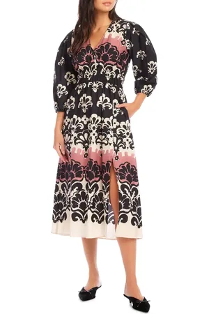 Fifteen Twenty Lizbeth Smocked Waist Midi Dress at Nordstrom, Size Small
