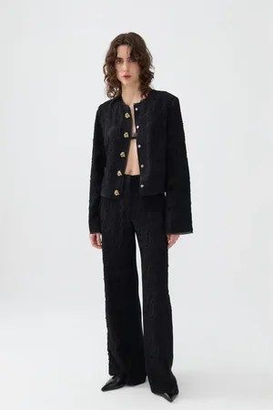 Nocturne Jacquard Wide Leg Pants in at Nordstrom, Size Medium