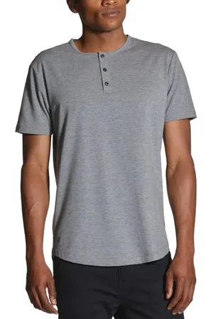 Cuts AO Curved Hem Short Sleeve Henley in at Nordstrom, Size Small