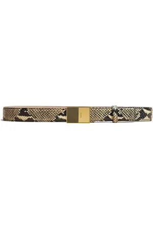 Khaite Elio Snakeskin Embossed Leather Belt in at Nordstrom, Size 90