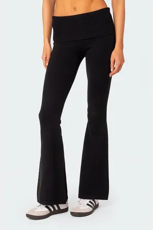 Edikted Desiree Foldover Flare Pants in at Nordstrom, Size X-Small