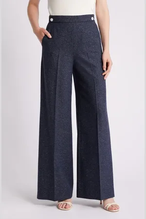 HUGO BOSS Tupita Wide Leg Wool Blend Sailor Pants in at Nordstrom, Size 2