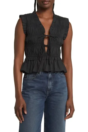 Rails Martine Smocked Ruffle Crop Top in at Nordstrom, Size X-Small