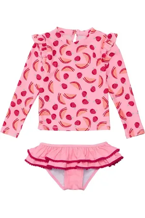 Snapper Rock Berry Sweet Two-Piece Rashguard Swimsuit in at Nordstrom, Size 18-24M