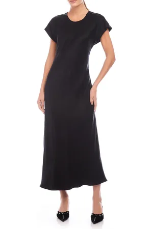 Fifteen Twenty Emmeline Bias Cut Satin Midi Dress in at Nordstrom, Size X-Small