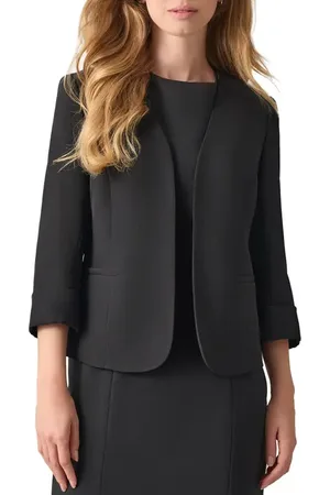 Kasper Cardigan-Style Stretch Crepe Blazer in at Nordstrom, Size 14