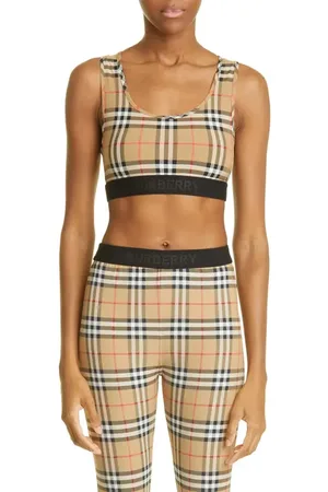 Burberry Dalby Check Sports Bra in at Nordstrom, Size X-Small