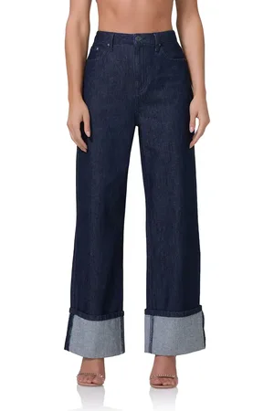 AFRM Kendall Wide Leg Cuff Jeans in at Nordstrom, Size 27