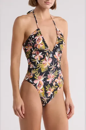 Volcom Fronds Forever One-Piece Swimsuit in at Nordstrom, Size X-Large