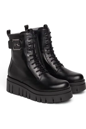 Nero Giardini Logo Plate Platform Wedge Bootie in at Nordstrom, Size 5Us