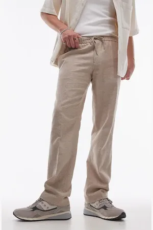 Topman Loose Fit Textured Cotton & Linen Pants in at Nordstrom, Size 30 X 32