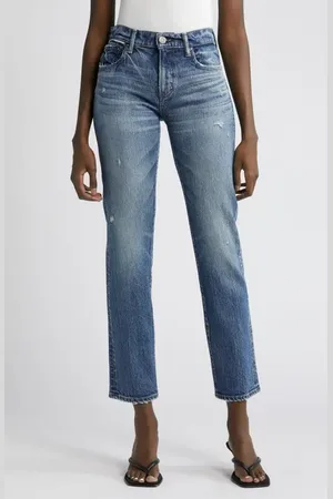 Moussy MV Mallard Distressed Slim Straight Leg Jeans in at Nordstrom, Size 30