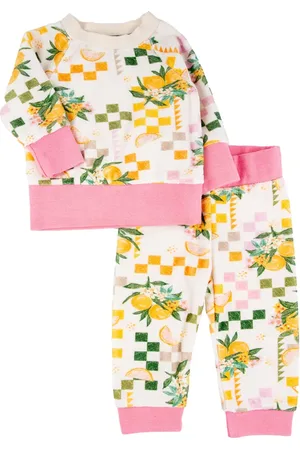 MIKI MIETTE Charlie Citrus Long Sleeve Top & Pants Set in at Nordstrom, Size 12M