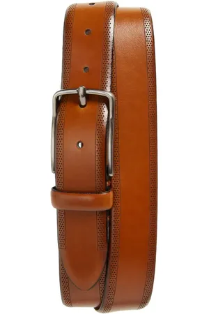 Johnston & Murphy Perforated Leather Belt in at Nordstrom, Size 40