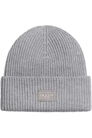 RAG&BONE Blake Logo Patch Wool Blend Rib Beanie in at Nordstrom