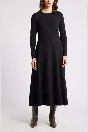 Nordstrom Long Sleeve Crewneck Maxi Dress in at , Size Xx-Small