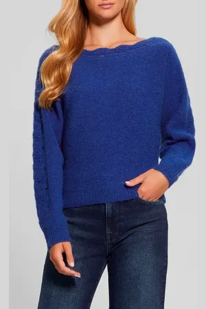 Guess Malorie Pointelle Detail Dolman Sleeve Sweater in at Nordstrom, Size Medium