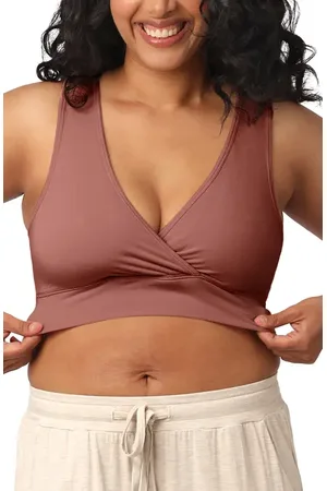 Kindred Bravely Racerback Crossover Maternity/Nursing Bra in at Nordstrom, Size Large