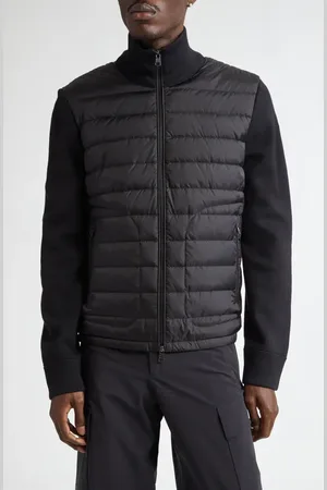 Moncler Quilted Nylon & Knit Cardigan in at Nordstrom, Size Small