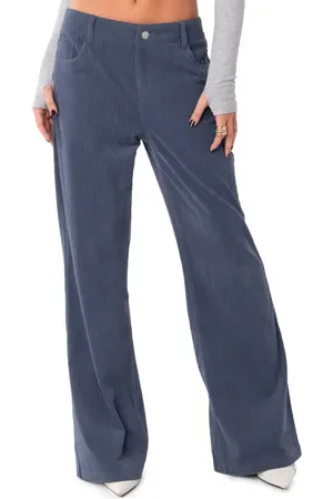 Edikted Dawn High Waist Wide Leg Corduroy Pants in at Nordstrom, Size X-Small