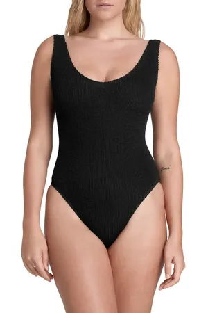 Bond Eye BOUND by The Mara Ribbed One-Piece Swimsuit in Black Eco at Nordstrom