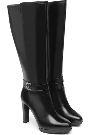 Nero Giardini Logo Plate Knee High Platform Boot in at Nordstrom, Size 5Us