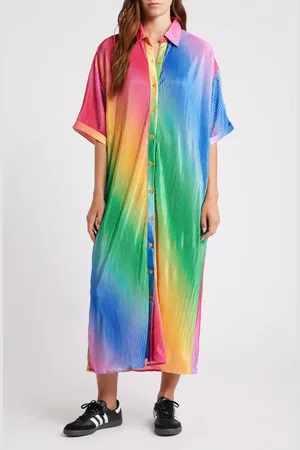 Dressed in Lala So Far So Good Oversize Pliss?? Shirt Dress in at Nordstrom, Size Small