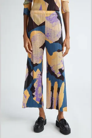 PLEATS PLEASE ISSEY MIYAKE Meteorite Print Pleated Crop Pants in at Nordstrom, Size 2