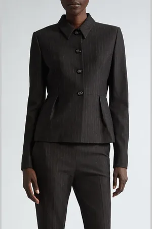 ST. JOHN Pinstripe Jersey Peplum Jacket in at Nordstrom, Size 0