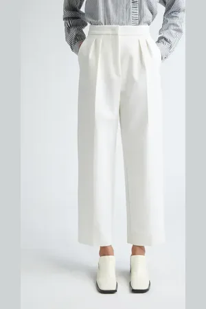 Max Mara Verbano Pleated Ankle Straight Leg Pants in at Nordstrom, Size 6