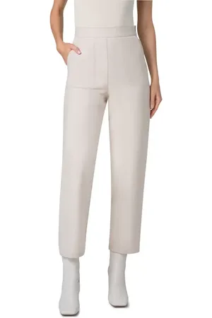 AKRIS Flynn High Waist Stretch Cotton Twill Ankle Pants in at Nordstrom, Size 12