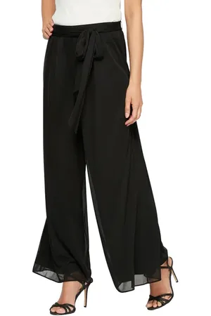 Alex Evenings Tie Waist Mesh Pants in at Nordstrom, Size Medium