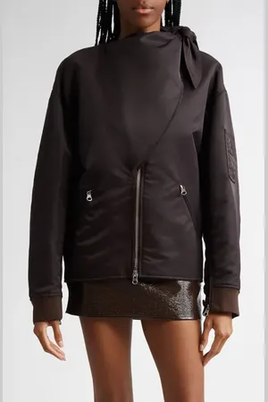 Courrèges Bow Collar Bomber Jacket in at Nordstrom, Size Small