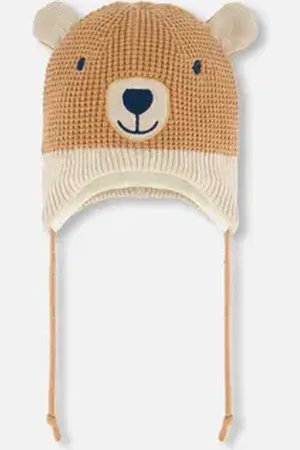 Deux par Deux Baby Unisex Peruvian Knit Hat Gold Brown in at Nordstrom, Size 18-24 M