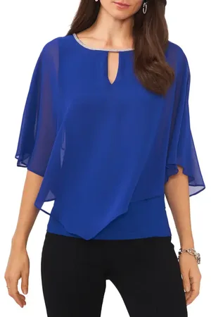 Chaussmoi Keyhole Overlay Blouse in at Nordstrom, Size Small