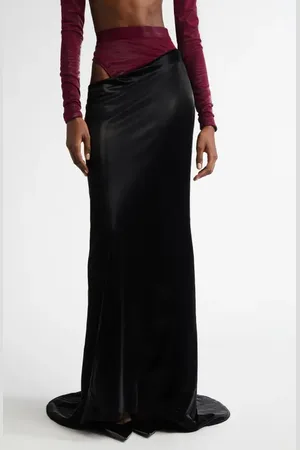 LAQUAN SMITH Hip Cutout Faux Leather Maxi Skirt in at Nordstrom, Size Small