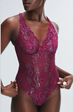 Savage X Fenty Romantic Corded Lace Underwire Teddy in at Nordstrom, Size 1 X
