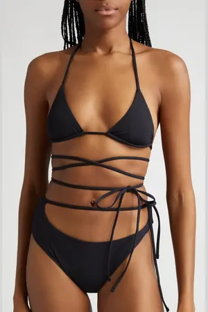 K.NGSLEY Naomi Halter Crossover Tie Waist Bikini Top in at Nordstrom, Size Small