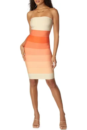 Bebe Colorblock Strapless Dress in at Nordstrom, Size Small