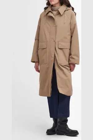 Barbour Francis Waterproof Insulated Long Coat with Removable Hood in at Nordstrom, Size 4 Us