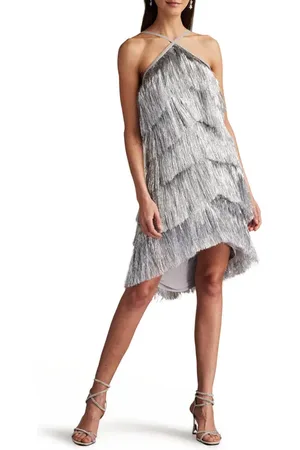 Tadashi Shoji Metallic Fringe Dress in at Nordstrom, Size 0