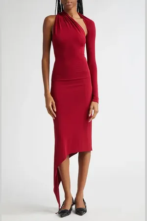 Courrèges Slash One-Shoulder Crepe Dress in at Nordstrom, Size X-Small